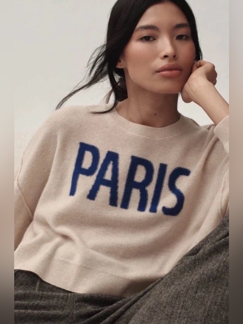 Anthropologie Pilcro The Alani Cashmere Sweater Pullover Paris xxs cropped